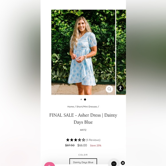 Michelle McDowell Asher Wrap Dress Dainty Days Blue size Small NWT - Picture 2 of 6